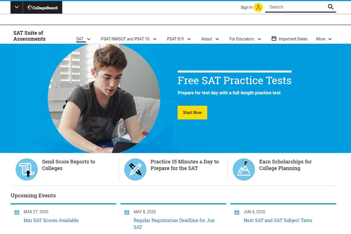 SAT官網有許多訊息供學生考試有幫助，可以多多利用！：