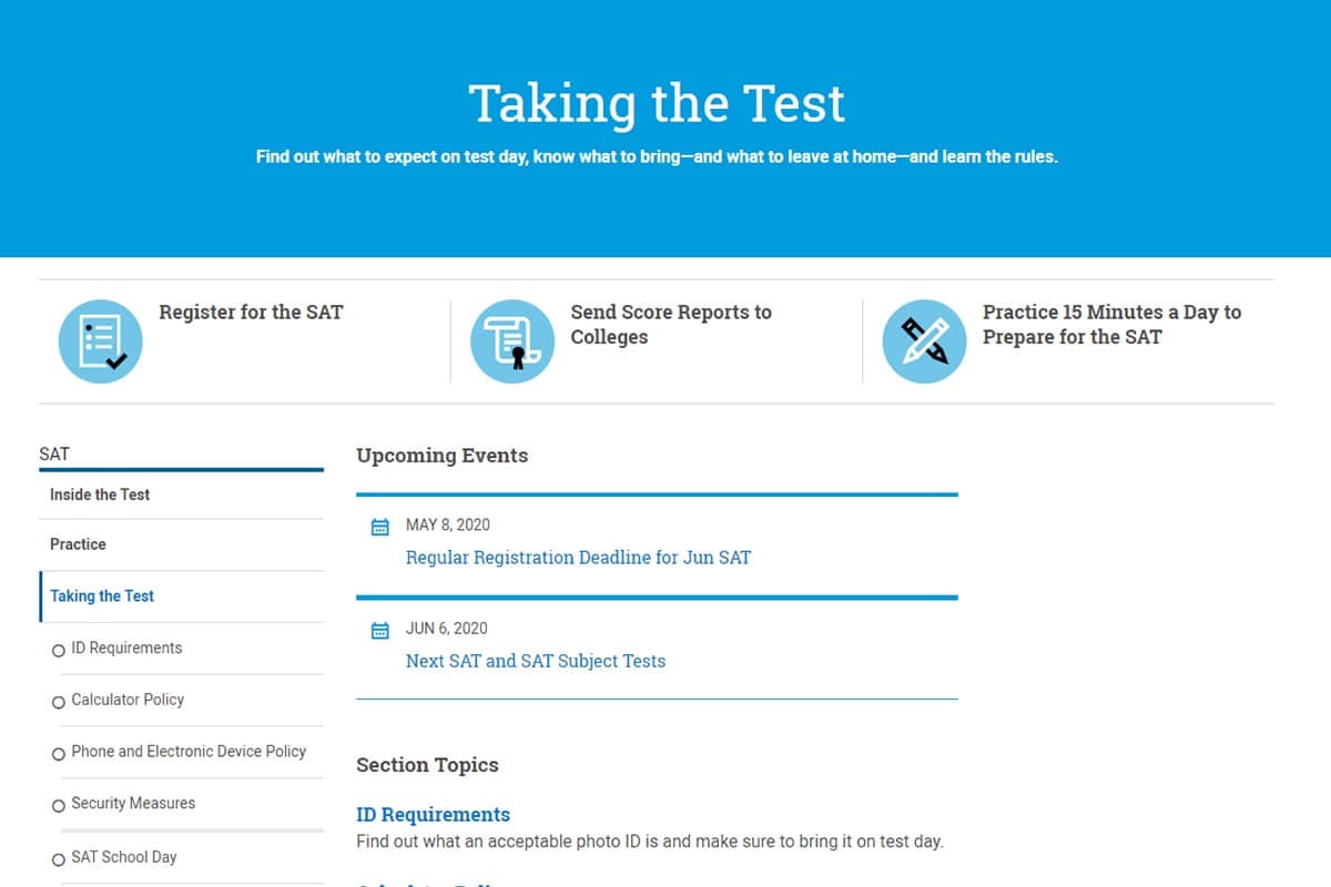 SAT報名步驟3：可以選擇「Register for the SAT」直接註冊考試。